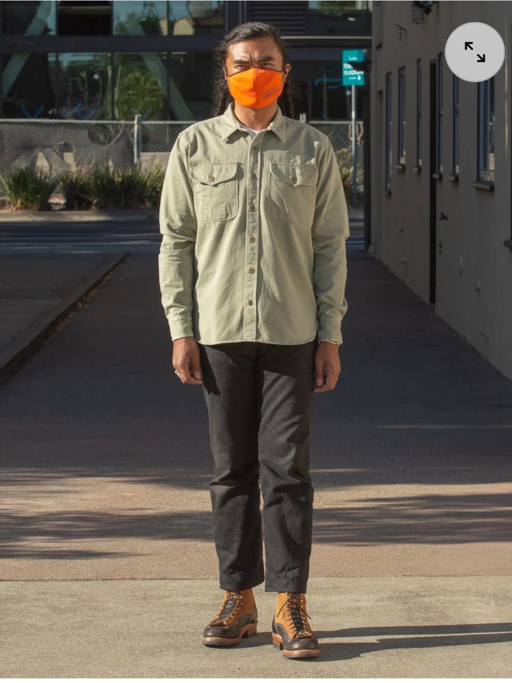 Freenote Cloth utility shirt in olive - Picture 4 of 6